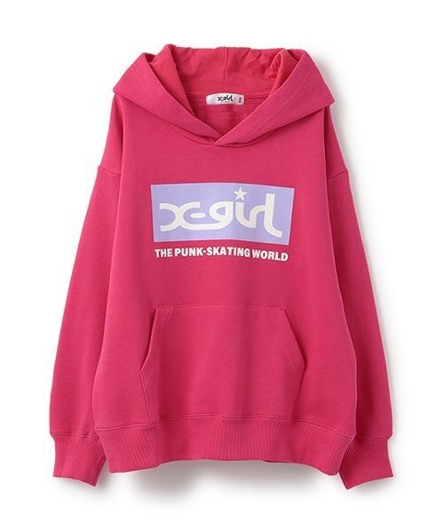 X-girl Stages(エックスガールステージス)の「ボックスロゴパーカー(パーカー・キッズ・ブラック/ピンク/ブルー/アイボリー・80cm/90cm/100cm/110cm/120cm/130cm/140cm)」の4枚目の写真