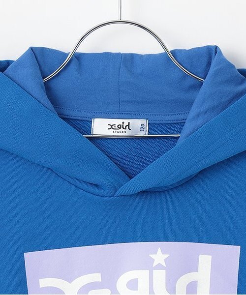X-girl Stages(エックスガールステージス)の「ボックスロゴパーカー(パーカー・キッズ・ブラック/ピンク/ブルー/アイボリー・80cm/90cm/100cm/110cm/120cm/130cm/140cm)」の6枚目の写真