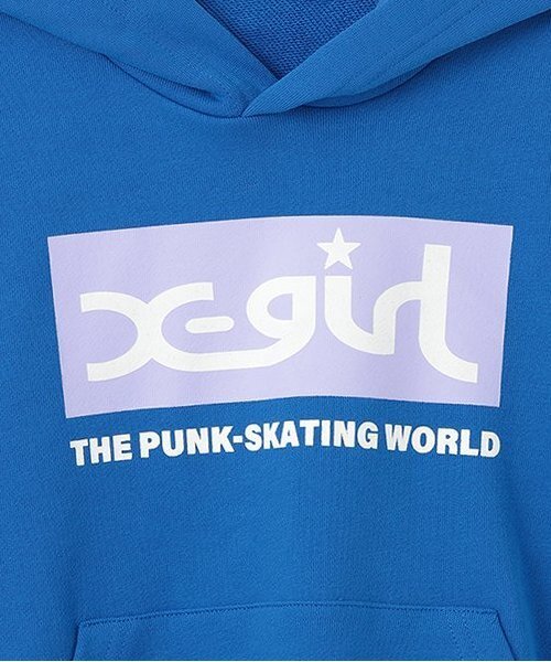 X-girl Stages(エックスガールステージス)の「ボックスロゴパーカー(パーカー・キッズ・ブラック/ピンク/ブルー/アイボリー・80cm/90cm/100cm/110cm/120cm/130cm/140cm)」の7枚目の写真