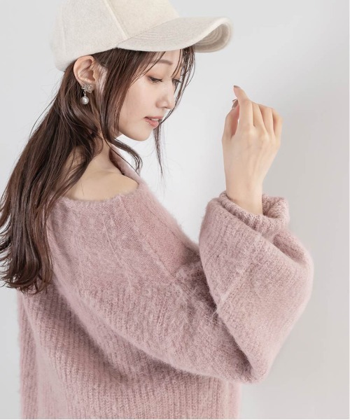 RANDA（ランダ）の「【選べる丈感】ルーズフィットミニニットワンピース（ワンピース・レディース・ピンク/ベージュ/イエロー/アイボリー・FREE/FT）」の7枚目の写真