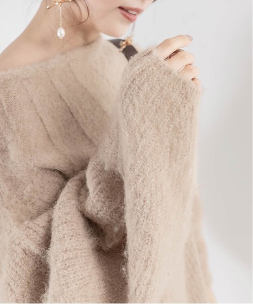 RANDA（ランダ）の「【選べる丈感】ルーズフィットミニニットワンピース（ワンピース・レディース・ピンク/ベージュ/イエロー/アイボリー・FREE/FT）」の15枚目の写真