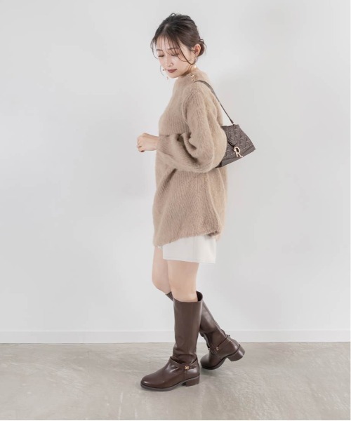 RANDA（ランダ）の「【選べる丈感】ルーズフィットミニニットワンピース（ワンピース・レディース・ピンク/ベージュ/イエロー/アイボリー・FREE/FT）」の17枚目の写真