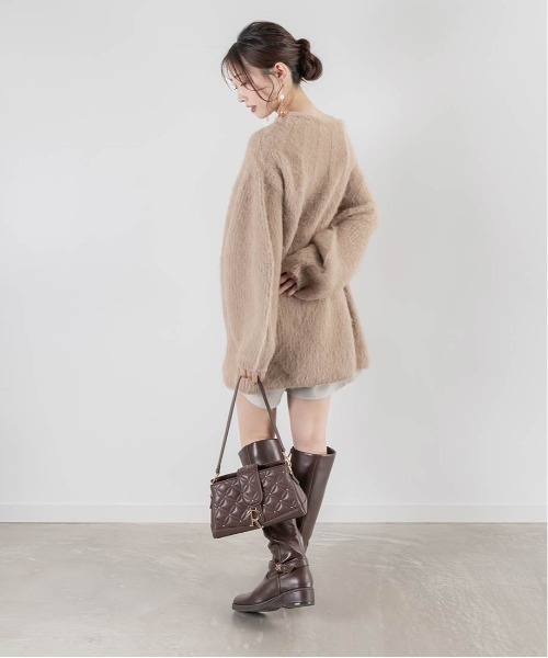 RANDA（ランダ）の「【選べる丈感】ルーズフィットミニニットワンピース（ワンピース・レディース・ピンク/ベージュ/イエロー/アイボリー・FREE/FT）」の18枚目の写真