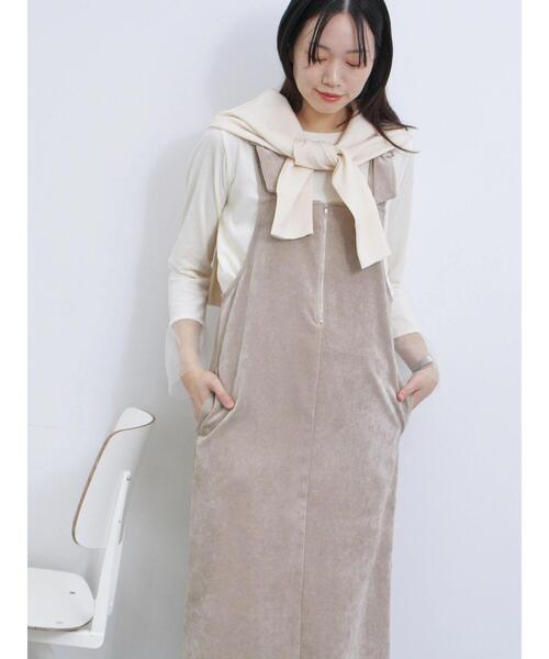 Samansa Mos2 blue(サマンサモスモスブルー)の「ストレッチコーデュロイジャンスカ(ワンピース・レディース・ライトベージュ/チャコールグレー/ブラウン・F)」の19枚目の写真