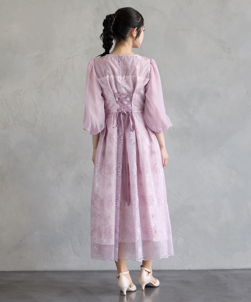 AIMER(エメ)の「オーガンジーフラワー刺繍ボリュームスリーブパーティードレス 結婚式 お呼ばれ ドレス 20代 30代(ドレス・レディース・ピンク/ラベンダー/スモーキーグリーン系・SMALL/MEDIUM)」の10枚目の写真