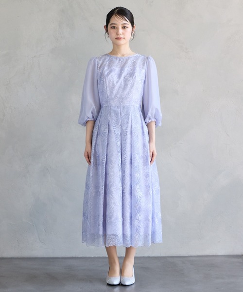 AIMER(エメ)の「オーガンジーフラワー刺繍ボリュームスリーブパーティードレス 結婚式 お呼ばれ ドレス 20代 30代(ドレス・レディース・ピンク/ラベンダー/スモーキーグリーン系・SMALL/MEDIUM)」の11枚目の写真