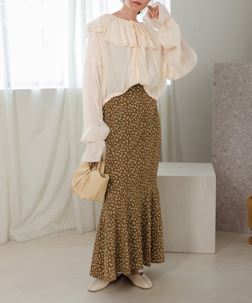 Bab(バブ)の「ナローフレアースカート(スカート・レディース・ブラック/A/イエロー/B・M/S)」の7枚目の写真