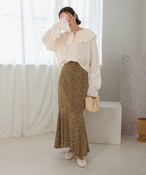 Bab(バブ)の「ナローフレアースカート(スカート・レディース・ブラック/A/イエロー/B・M/S)」の9枚目の写真