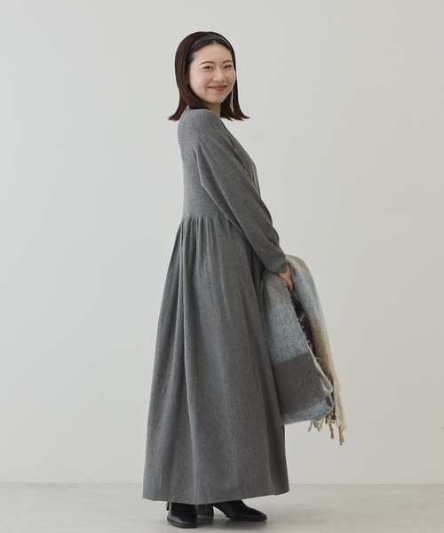 セール】【小柄女性向け】バイパチティアードニットワンピース