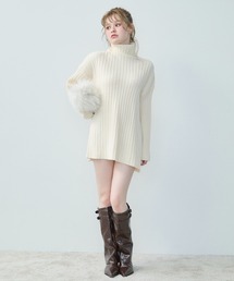 TITTY&CO. | ハイネックリブニットミニワンピース(ワンピース)