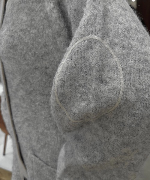 lawgy(ラウジー)の「mix fluffy front rib point knit / ミックスフラッフィーフロントリブポイントニット(カーディガン/ボレロ・レディース・グレー/グリーン/ホワイト・FREE)」の14枚目の写真