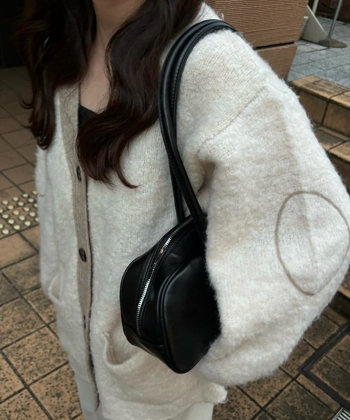 lawgy(ラウジー)の「mix fluffy front rib point knit / ミックスフラッフィーフロントリブポイントニット(カーディガン/ボレロ・レディース・グレー/グリーン/ホワイト・FREE)」の19枚目の写真