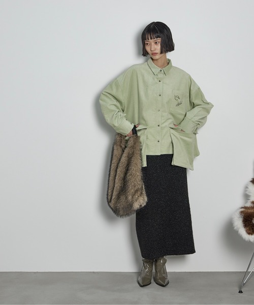 セール】ルーズフィットダブルポケットコーデュロイシャツ（シャツ