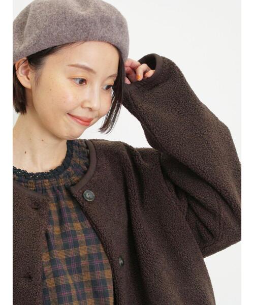 Samansa Mos2（サマンサ モスモス）の「カットボアショートジャケット（ブルゾン・レディース・ベージュ/ブラウン/ブラック・F）」の5枚目の写真