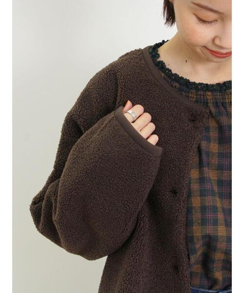 Samansa Mos2（サマンサ モスモス）の「カットボアショートジャケット（ブルゾン・レディース・ベージュ/ブラウン/ブラック・F）」の6枚目の写真