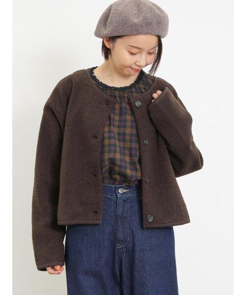 Samansa Mos2（サマンサ モスモス）の「カットボアショートジャケット（ブルゾン・レディース・ベージュ/ブラウン/ブラック・F）」の7枚目の写真