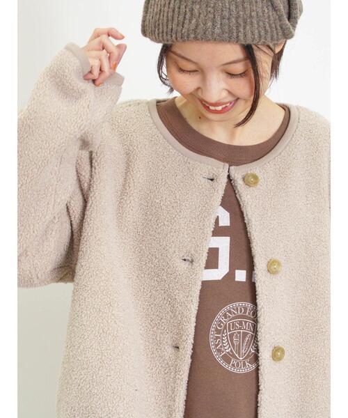 Samansa Mos2（サマンサ モスモス）の「カットボアショートジャケット（ブルゾン・レディース・ベージュ/ブラウン/ブラック・F）」の13枚目の写真