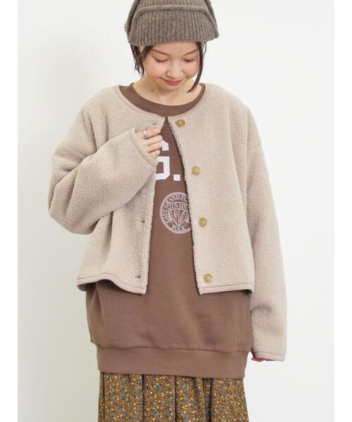 Samansa Mos2（サマンサ モスモス）の「カットボアショートジャケット（ブルゾン・レディース・ベージュ/ブラウン/ブラック・F）」の14枚目の写真