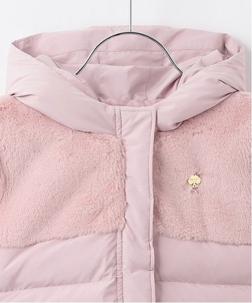 kate spade new york kids（ケイトスペードニューヨーク）の「フェイクファー切り替え中綿コート（トレンチコート・キッズ・ライトピンク・80-90cm）」の3枚目の写真