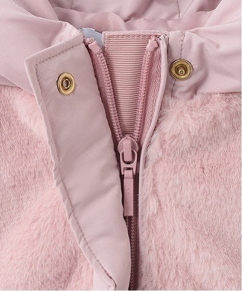 kate spade new york kids（ケイトスペードニューヨーク）の「フェイクファー切り替え中綿コート（トレンチコート・キッズ・ライトピンク・80-90cm）」の4枚目の写真