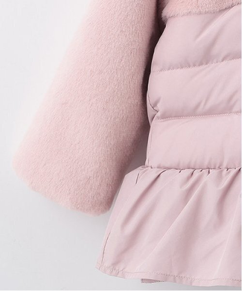 kate spade new york kids（ケイトスペードニューヨーク）の「フェイクファー切り替え中綿コート（トレンチコート・キッズ・ライトピンク・80-90cm）」の6枚目の写真