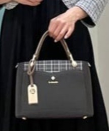 & chouette | フロントチェックビジュー付きハンドバッグ(ハンドバッグ)