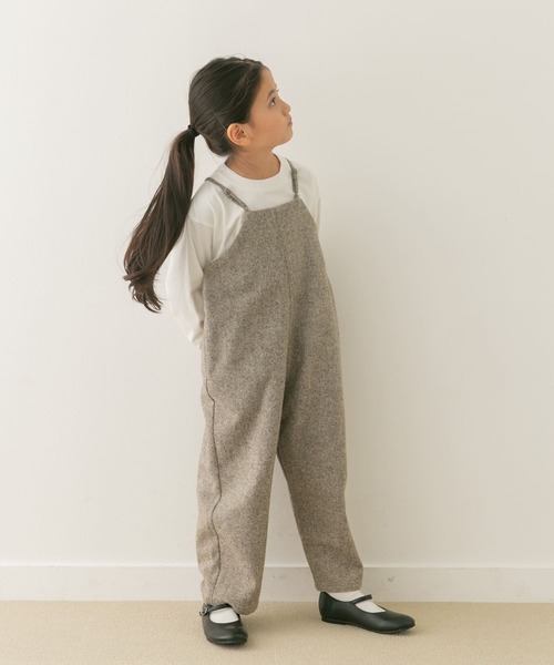 URBAN RESEARCH DOORS（アーバンリサーチドアーズ）の「『親子リンク』ネップツイードサロペット(KIDS)（ワンピース・キッズ・ライトベージュ/チャコールグレー・120/135）」の7枚目の写真