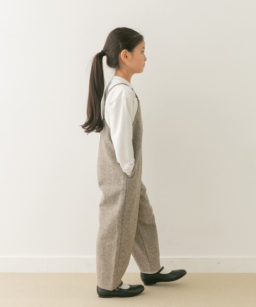 URBAN RESEARCH DOORS（アーバンリサーチドアーズ）の「『親子リンク』ネップツイードサロペット(KIDS)（ワンピース・キッズ・ライトベージュ/チャコールグレー・120/135）」の8枚目の写真