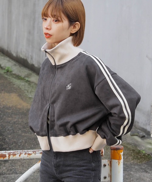 tiptop(ティップトップ)の「【丈が選べる2サイズ】スエポントラックジャケット(スウェット・レディース・ホワイト系その他/アイボリー/グレー系その他/チャコールグレー・SHORT/LONG)」の15枚目の写真