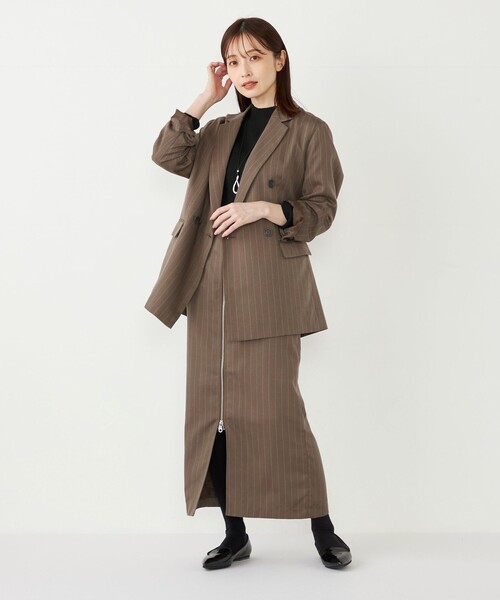 SHIPS Colors(シップス カラーズ)の「SHIPS Colors:〈手洗い可能〉ストライプ ジップ タイトスカート ブラウン◇(スカート・レディース・ブラウン・SMALL/MEDIUM)」の18枚目の写真