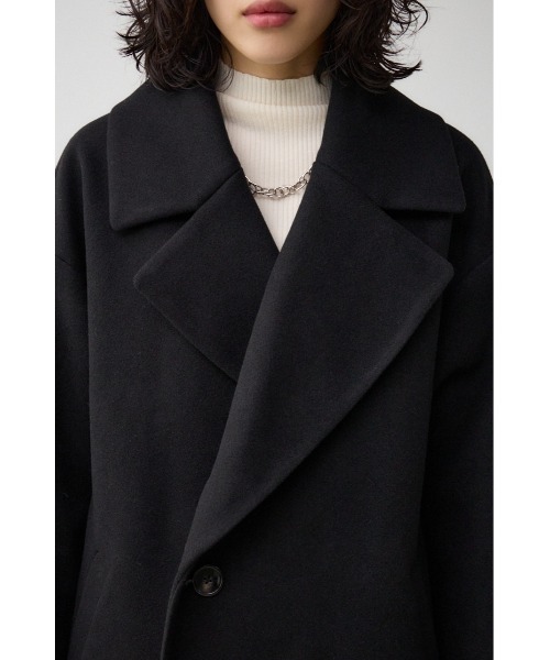 AZUL by moussy(アズールバイマウジー)の「ビッグラペルコート(ステンカラーコート・レディース・グレー/ブラック・FREE)」の3枚目の写真