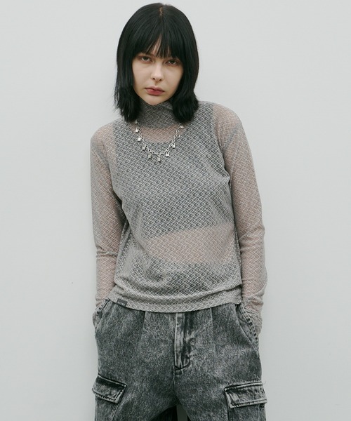 AIVER（アイバー）の「AIVER　レースハイネックFSプルオーバー（Tシャツ/カットソー・レディース・レッド/シルバーグレー/ブルー/ブラック・LARGE/MEDIUM/SMALL）」の16枚目の写真