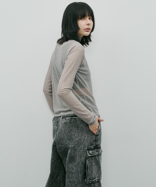 AIVER（アイバー）の「AIVER　レースハイネックFSプルオーバー（Tシャツ/カットソー・レディース・レッド/シルバーグレー/ブルー/ブラック・LARGE/MEDIUM/SMALL）」の18枚目の写真