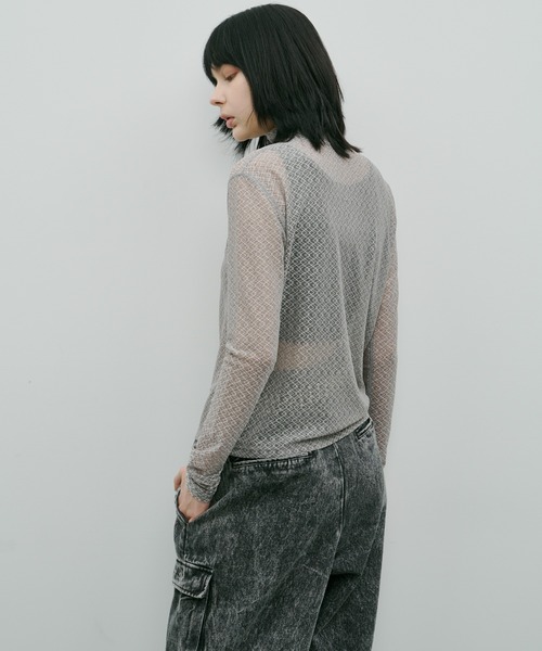 AIVER（アイバー）の「AIVER　レースハイネックFSプルオーバー（Tシャツ/カットソー・レディース・レッド/シルバーグレー/ブルー/ブラック・LARGE/MEDIUM/SMALL）」の17枚目の写真