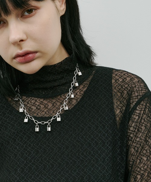 AIVER（アイバー）の「AIVER　レースハイネックFSプルオーバー（Tシャツ/カットソー・レディース・レッド/シルバーグレー/ブルー/ブラック・LARGE/MEDIUM/SMALL）」の9枚目の写真