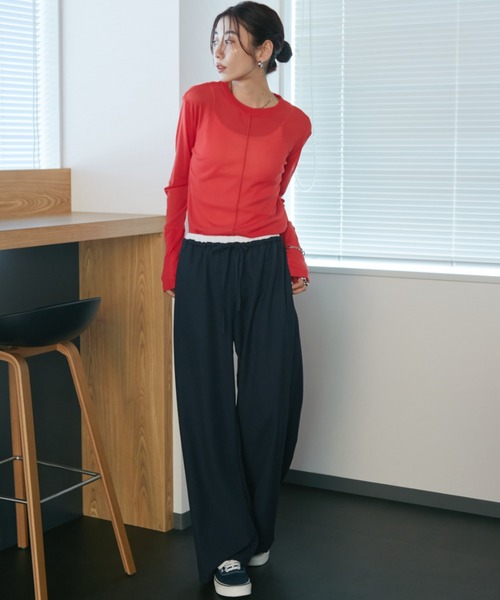 Auntie Rosa Holiday(アンティローザホリデー)の「ダブルウエストイージースラックスパンツ / サイズ展開あり(スラックス・レディース・グレー/ネイビー・SMALL/MEDIUM)」の20枚目の写真