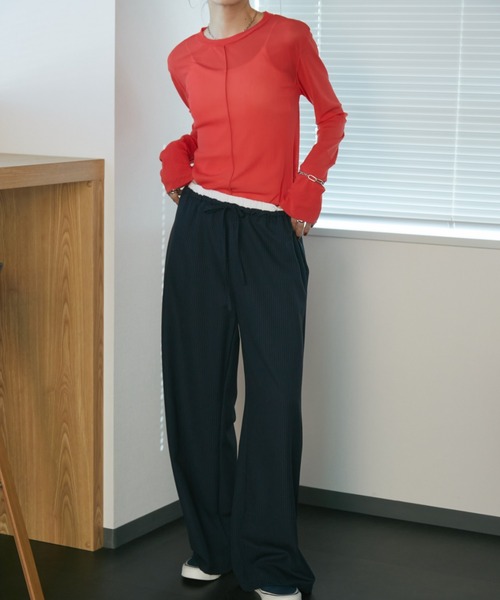 Auntie Rosa Holiday(アンティローザホリデー)の「ダブルウエストイージースラックスパンツ / サイズ展開あり(スラックス・レディース・グレー/ネイビー・SMALL/MEDIUM)」の17枚目の写真