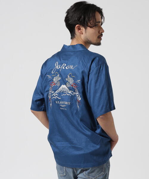 AVIREX(アヴィレックス)の「DOUBLE DRAGON SOUVENIR SHIRT / ダブルドラゴン スーベニア 半袖シャツ / AVIREX / アヴィレックス(シャツ/ブラウス・メンズ・ブルー/ブラック/パープル・XX-LARGE/X-LARGE/LARGE/MEDIUM)」の14枚目の写真