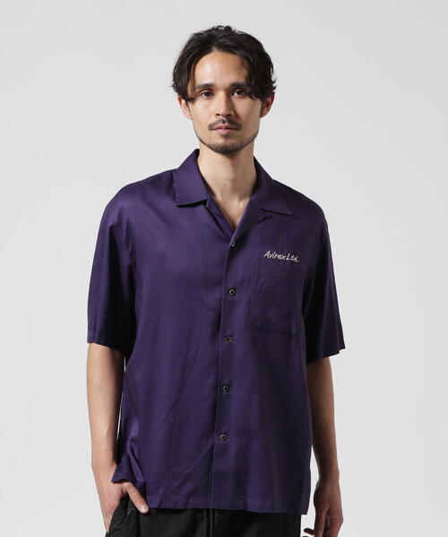 AVIREX(アヴィレックス)の「DOUBLE DRAGON SOUVENIR SHIRT / ダブルドラゴン スーベニア 半袖シャツ / AVIREX / アヴィレックス(シャツ/ブラウス・メンズ・ブルー/ブラック/パープル・XX-LARGE/X-LARGE/LARGE/MEDIUM)」の4枚目の写真