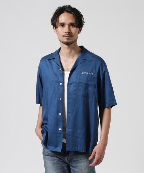 AVIREX(アヴィレックス)の「DOUBLE DRAGON SOUVENIR SHIRT / ダブルドラゴン スーベニア 半袖シャツ / AVIREX / アヴィレックス(シャツ/ブラウス・メンズ・ブルー/ブラック/パープル・XX-LARGE/X-LARGE/LARGE/MEDIUM)」の5枚目の写真