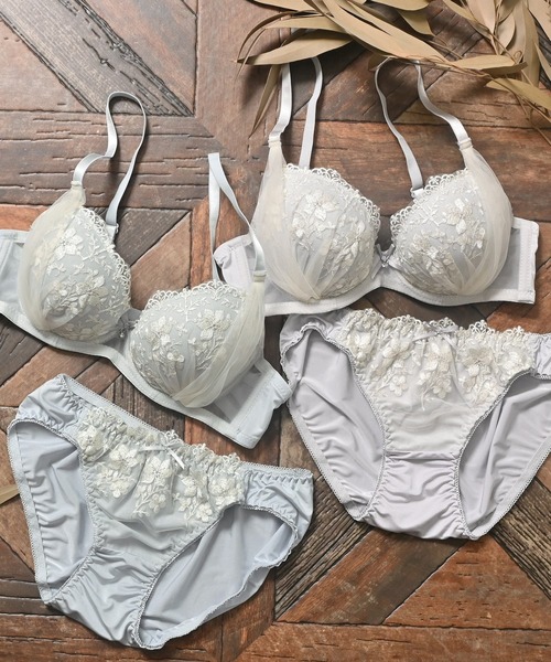 花刺繍チュールブラセット（ブラ&ショーツ）｜Honeys（ハニーズ