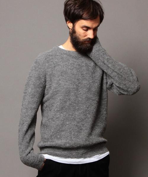 BEAUTY&YOUTH UNITED ARROWS(ビューティーアンドユースユナイテッドアローズ)の「BY アルパカ リングヤーン クルーネックニット◆(ニット/セーター・メンズ・ナチュラル/ネイビー/その他1/ライトグレー/グレー・X-LARGE/MEDIUM/SMALL/LARGE)」の3枚目の写真