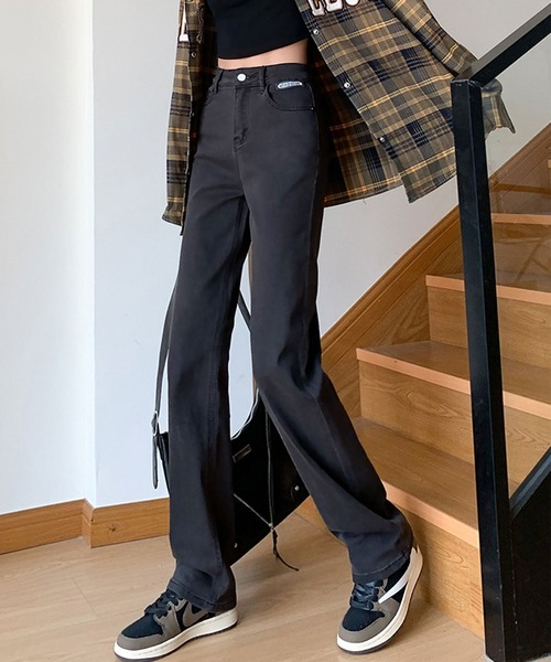 blackdia ocean(ブラックダイヤオーシャン)の「blackdia ocean ワイドストレートデニムパンツ(デニムパンツ・レディース・ダークグレー/ブラック/ライトインディゴブルー/ダークインディゴブルー・X-SMALL/LARGE/MEDIUM/SMALL)」の2枚目の写真