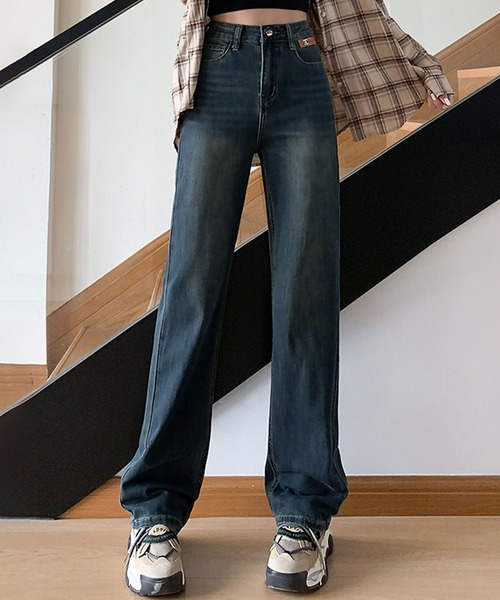 blackdia ocean(ブラックダイヤオーシャン)の「blackdia ocean ワイドストレートデニムパンツ(デニムパンツ・レディース・ダークグレー/ブラック/ライトインディゴブルー/ダークインディゴブルー・X-SMALL/LARGE/MEDIUM/SMALL)」の3枚目の写真