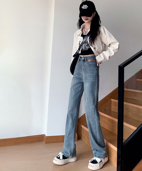 blackdia ocean(ブラックダイヤオーシャン)の「blackdia ocean ワイドストレートデニムパンツ(デニムパンツ・レディース・ダークグレー/ブラック/ライトインディゴブルー/ダークインディゴブルー・X-SMALL/LARGE/MEDIUM/SMALL)」の11枚目の写真