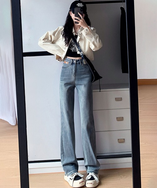 blackdia ocean(ブラックダイヤオーシャン)の「blackdia ocean ワイドストレートデニムパンツ(デニムパンツ・レディース・ダークグレー/ブラック/ライトインディゴブルー/ダークインディゴブルー・X-SMALL/LARGE/MEDIUM/SMALL)」の12枚目の写真