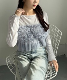 チュールビスチェ+トップスセット