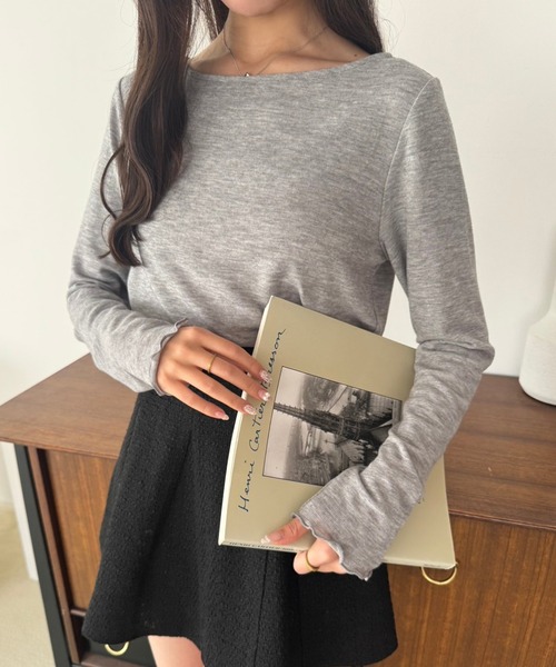 one after another NICE CLAUP(ワンアフターアナザーナイスクラップ)の「チュールビスチェ+トップスセット(Tシャツ/カットソー・レディース・グレー系その他/アイボリー/チャコールグレー・FREE)」の14枚目の写真