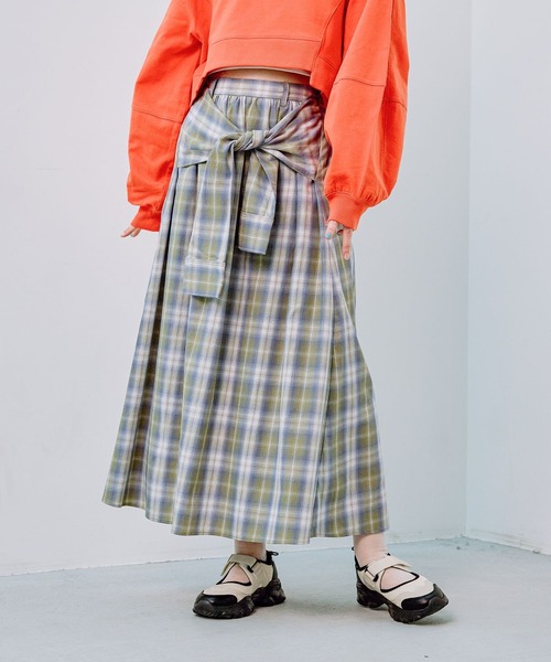 LEPSIM（レプシィム）の「デザインチェックスカート　241961（スカート・レディース・ライトグリーン/ネイビー/ブルー・FREE）」の16枚目の写真