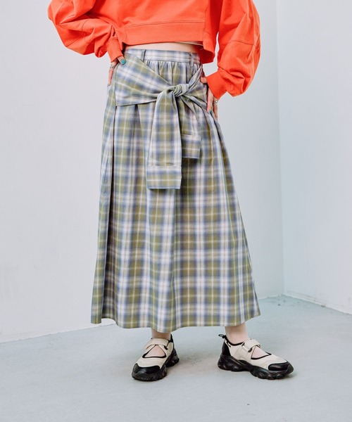 LEPSIM（レプシィム）の「デザインチェックスカート　241961（スカート・レディース・ライトグリーン/ネイビー/ブルー・FREE）」の18枚目の写真